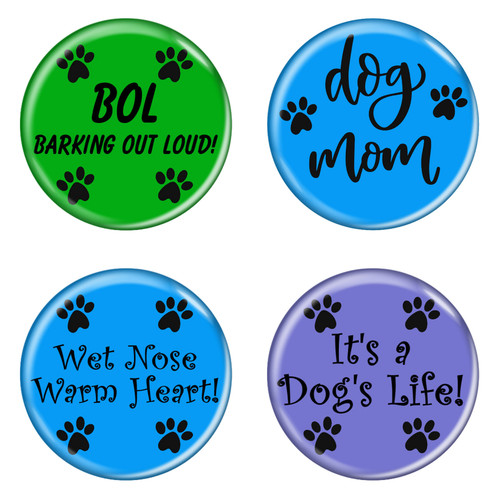 Dog Paw Sayings 2.25" Refrigerator Magnets - 4 Pack