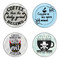Coffee Phrases Memes 1.5" Refrigerator Magnets - 4 Pack V1