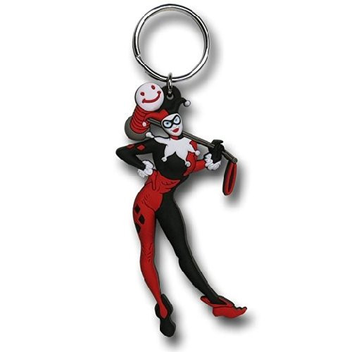 Harley Quinn Batman Laser Cut Rubber Keychain New