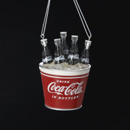 Coca-Cola Coke Bottles in Bucket Ornament