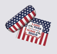 Land of the Free Flag Eyeglass Case and Cleaner