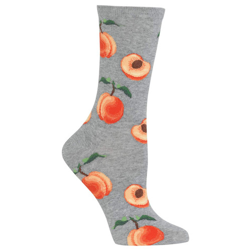 Peaches Grey Ladies Crew Socks