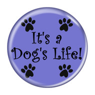 Enthoozies It's a Dog's Life Aqua 1.5 Inch Diameter Pinback Button