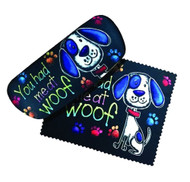 You had me at woof Eyeglass Case and Cleaner