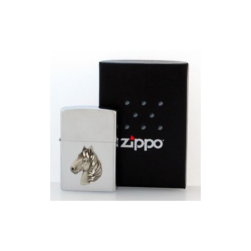 Free Form Horse Pewter Emblem Zippo Lighter