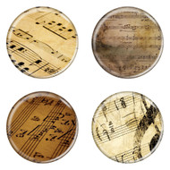 Enthoozies Sheet Music Notes 1.5 Inch Diameter Pinback Buttons - 4 Pack
