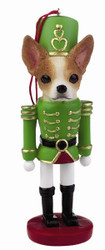 Fawn and White Chihuahua Soldier Christmas Tree Ornament
