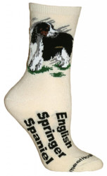 English Springer Spaniel Natural Color Cotton Ladies Socks (6 Pack)