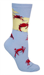 Crabs Blue Large Cotton Socks (6 Pack)