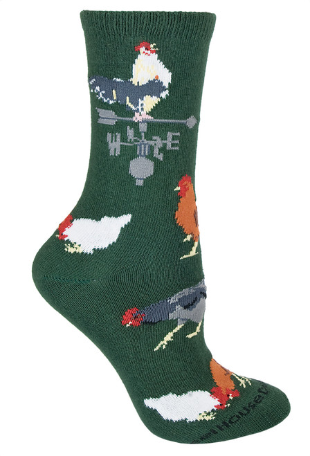 Rooster Green Large Cotton Socks (6 Pack)