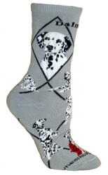 Dalmatian Dog Gray Large Cotton Socks (6 Pack)