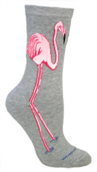 Flamingo Grey Large Cotton Socks (6 Pack)