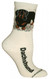 Black Dachshund Natural Color Cotton Ladies Socks (6 Pack)