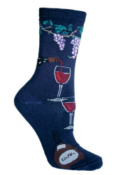 Wine Country Navy Cotton Ladies Socks (6 Pack)