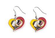Washington Redskins Swirl Heart Earrings (6 Pack)