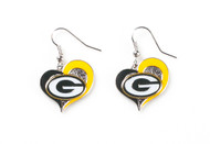 Green Bay Packers Swirl Heart Earrings (6 Pack)