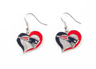 New England Patriots Swirl Heart Earrings (6 Pack)