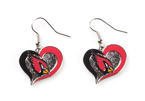 Arizona Cardinals Swirl Heart Earrings (6 Pack)