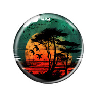 Enthoozies Beach Tree Sunset  1.5 Inch Refrigerator Magnet v1