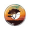 Enthoozies Beach Tree Sunset  1.5 Inch Refrigerator Magnet v5