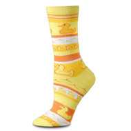 Psychabright Rubber Ducky Orange Medium Socks (6 Pack)