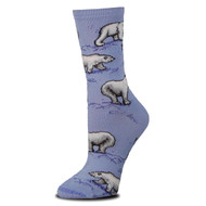 Playful Polar Bear Blue Medium Socks (6 Pack)