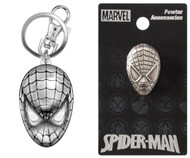 Bundle 2 Items: One (1) Spider-Man Pewter Keychain and One (1) Pewter Lapel Pin