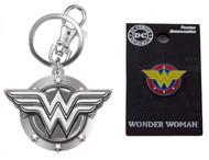 Bundle 2 Items: One (1) Wonder Woman Pewter Keychain and One (1) Pewter Lapel Pin