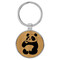 Enthoozies Panda Drinking Coffee Bamboo Laser Engraved Leatherette Keychain Backpack Pull - 1.5 x 3 Inches