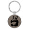 Enthoozies Panda Drinking Coffee Gray Laser Engraved Leatherette Keychain Backpack Pull - 1.5 x 3 Inches