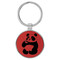 Enthoozies Panda Drinking Coffee Red Laser Engraved Leatherette Keychain Backpack Pull - 1.5 x 3 Inches