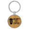 Enthoozies Grumpy Before Coffee Bamboo Laser Engraved Leatherette Keychain Backpack Pull - 1.5 x 3 Inches