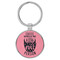 Enthoozies Coffee Makes me a Less Evil Person Pink Laser Engraved Leatherette Keychain Backpack Pull - 1.5 x 3 Inches