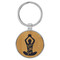 Enthoozies Coffee & Yoga Bamboo Laser Engraved Leatherette Keychain Backpack Pull - 1.5 x 3 Inches