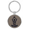 Enthoozies Coffee & Yoga Gray Laser Engraved Leatherette Keychain Backpack Pull - 1.5 x 3 Inches