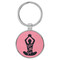 Enthoozies Coffee & Yoga Pink Laser Engraved Leatherette Keychain Backpack Pull - 1.5 x 3 Inches