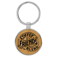 Enthoozies Coffee & Friends are the Perfect Blend Bamboo 1.5" x 3" Laser Engraved Keychain Backpack Pull