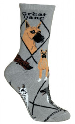 Great Dane Dog Gray Cotton Ladies Socks