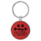 Enthoozies Puppy Stay Pawsitive! Red Laser Engraved Leatherette Keychain Backpack Pull - 1.5 x 3 Inches