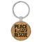 Enthoozies Peace Love Rescue Puppy Dog Bamboo Laser Engraved Leatherette Keychain Backpack Pull - 1.5 x 3 Inches