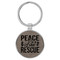 Enthoozies Peace Love Rescue Puppy Dog Gray Laser Engraved Leatherette Keychain Backpack Pull - 1.5 x 3 Inches