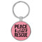 Enthoozies Peace Love Rescue Puppy Dog Pink Laser Engraved Leatherette Keychain Backpack Pull - 1.5 x 3 Inches