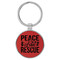 Enthoozies Peace Love Rescue Puppy Dog Red Laser Engraved Leatherette Keychain Backpack Pull - 1.5 x 3 Inches