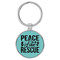 Enthoozies Peace Love Rescue Puppy Dog Teal  Laser Engraved Leatherette Keychain Backpack Pull - 1.5 x 3 Inches
