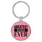 Enthoozies Greatest Dad Ever Pink Laser Engraved Leatherette Keychain Backpack Pull - 1.5 x 3 Inches