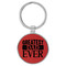 Enthoozies Greatest Dad Ever Red Laser Engraved Leatherette Keychain Backpack Pull - 1.5 x 3 Inches