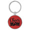 Enthoozies Cheer Mom Red Laser Engraved Leatherette Keychain Backpack Pull - 1.5 x 3 Inches