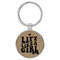 Enthoozies Lift Like a Girl Light Brown Laser Engraved Leatherette Keychain Backpack Pull - 1.5 x 3 Inches