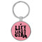 Enthoozies Lift Like a Girl Pink Laser Engraved Leatherette Keychain Backpack Pull - 1.5 x 3 Inches