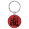 Enthoozies Lift Like a Girl Red Laser Engraved Leatherette Keychain Backpack Pull - 1.5 x 3 Inches
